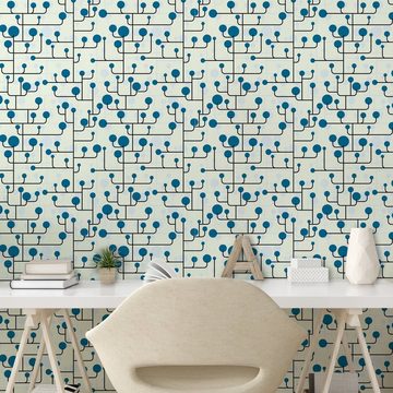 Abakuhaus Vinyltapete selbstklebendes Wohnzimmer Küchenakzent, Geometrisch Abstrakte Linien Punkte