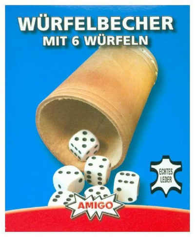 AMIGO Spiel, Würfelbecher (8.4 cm) mit 6 Würfeln (Spiel)