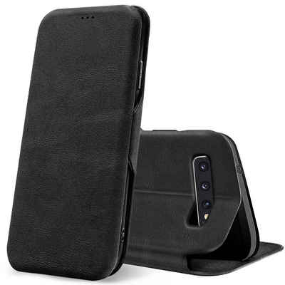 CoolGadget Handyhülle Business Premium Hülle für Samsung Galaxy S10 Plus 6,4 Zoll, Handy Tasche mit Kartenfach für Samsung S10+ Schutzhülle