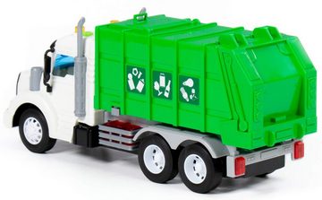 Polesie Spielzeug-Müllwagen LKW Spielzeug PROFI grün Licht Schwungradantrieb
