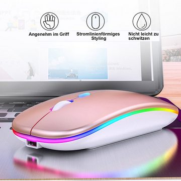 Diida Maus kabellos, PC-Mäuse, 2.4GHz+Bluetooth, stumm Gaming-Maus