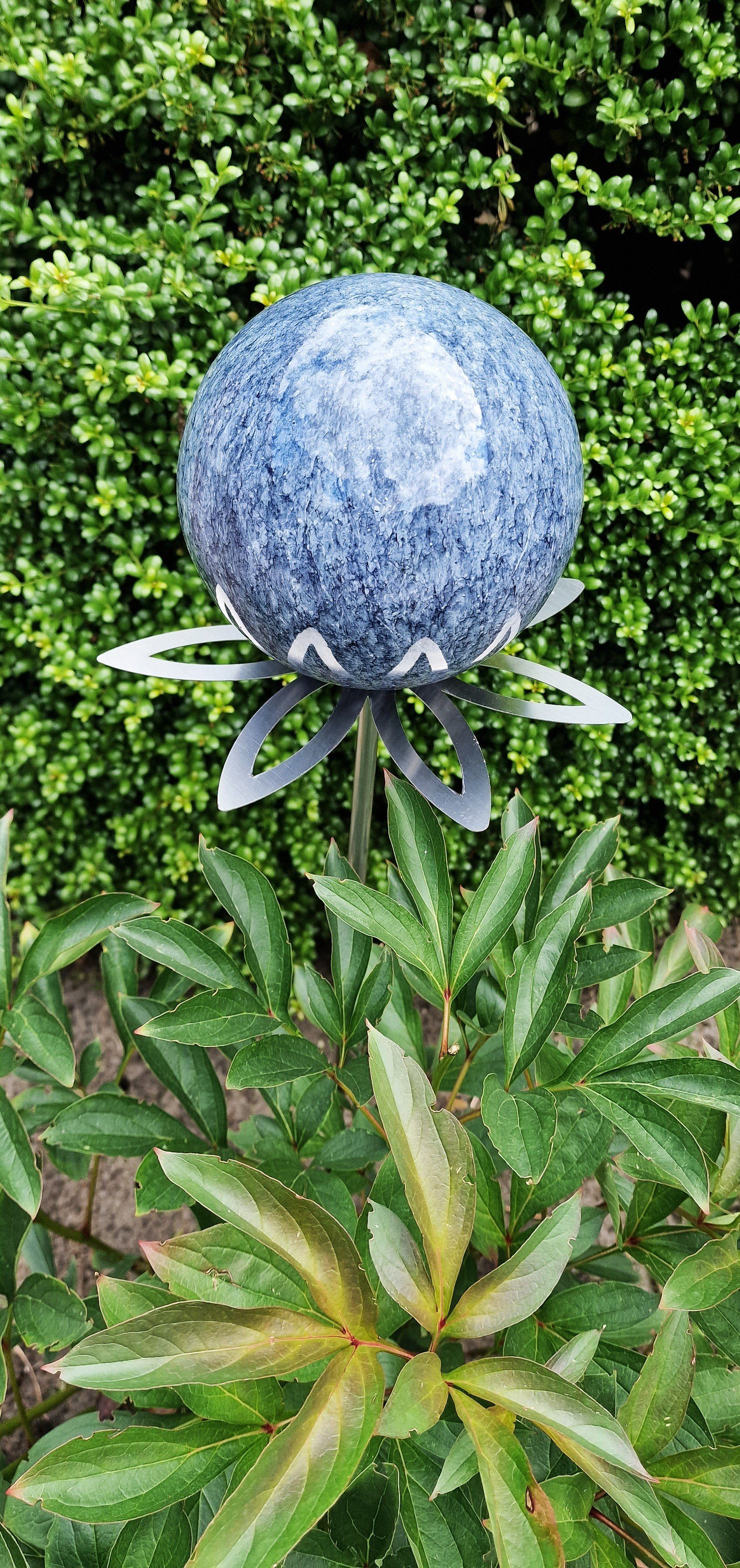 Jürgen Bocker Garten-Ambiente Gartenstecker Blütenzauber cm Edelstahl Stab Paris cm 80 Gartenstecker Rosenkugel blau 10