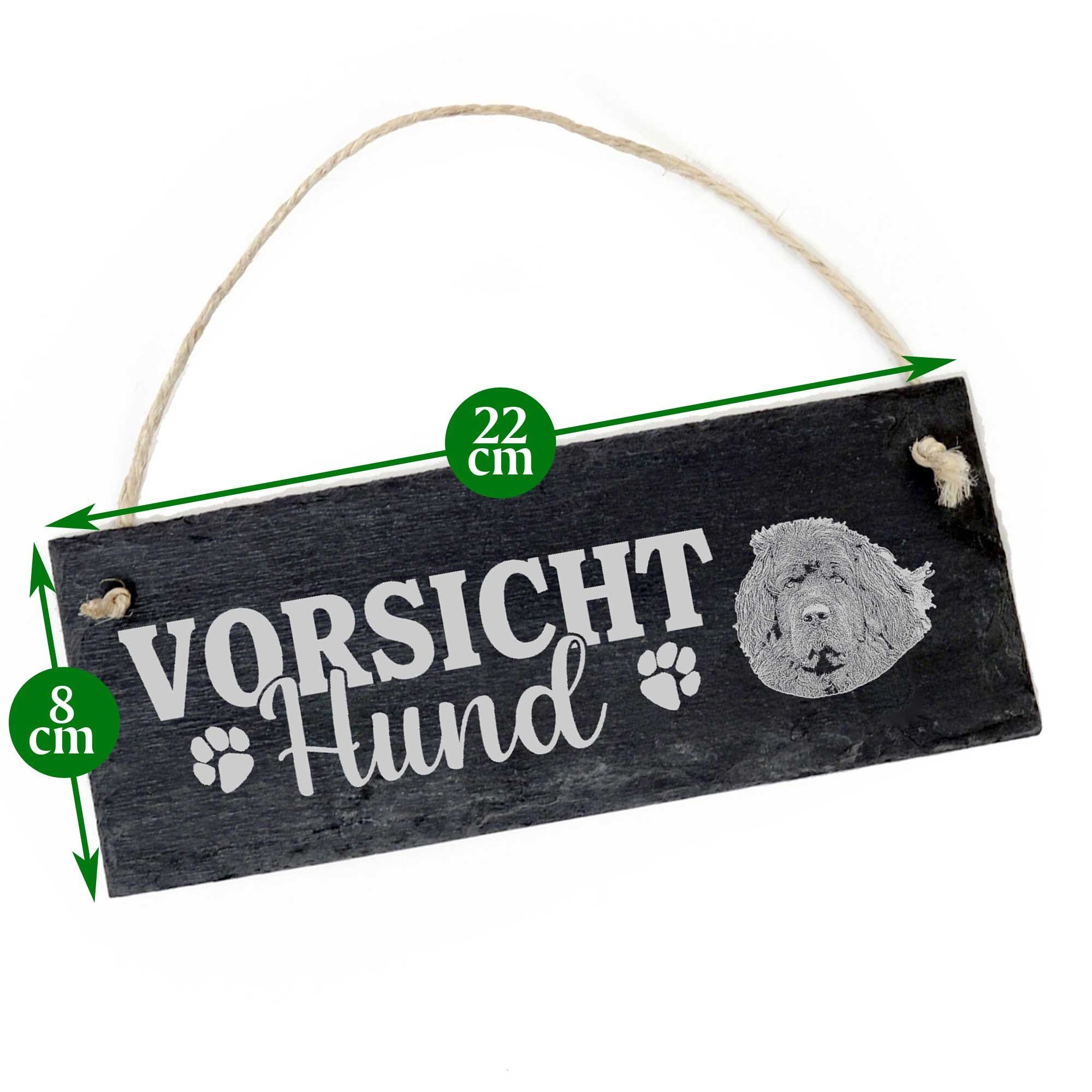 Hund Neufundländer Schild Dekolando Hängedekoration 22x8cm Vorsicht