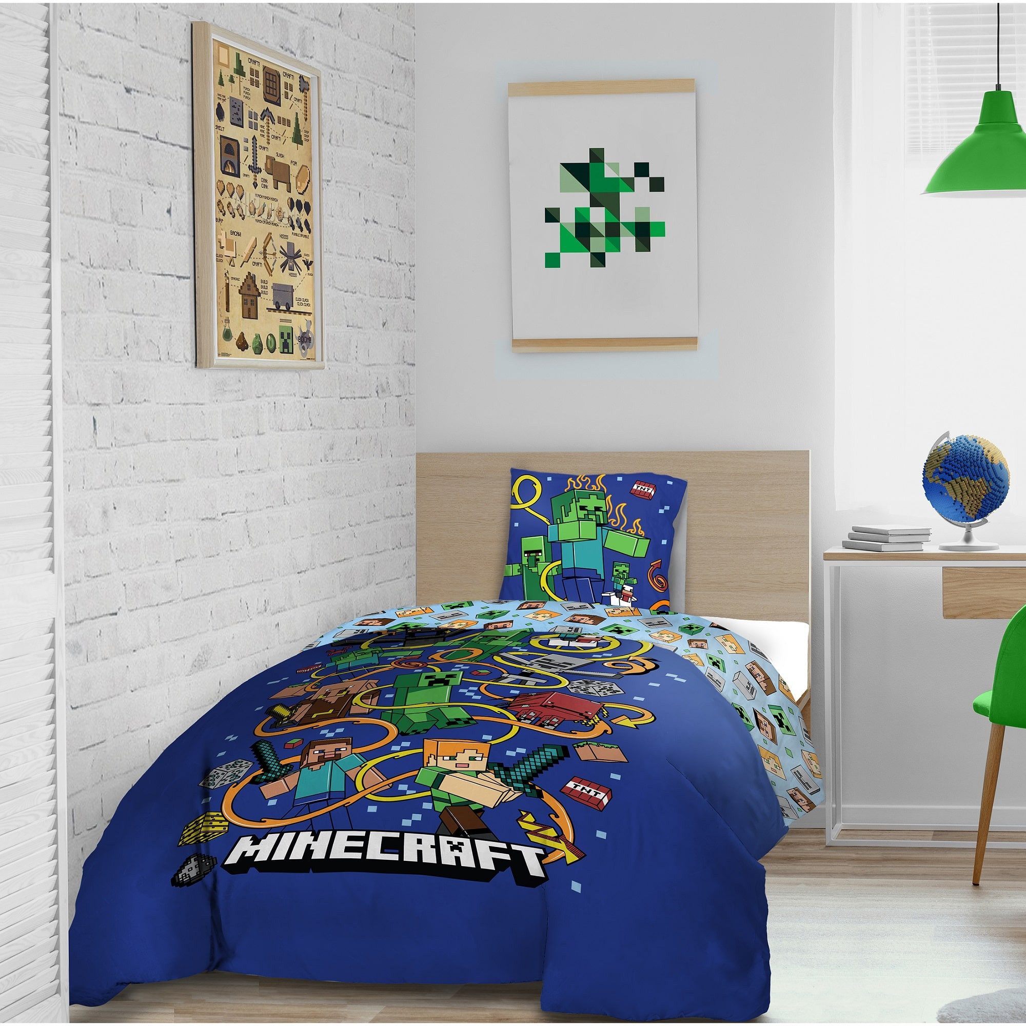 Familando Kinderbettwäsche Minecraft Slurp 135x200 80x80 günstig online kaufen