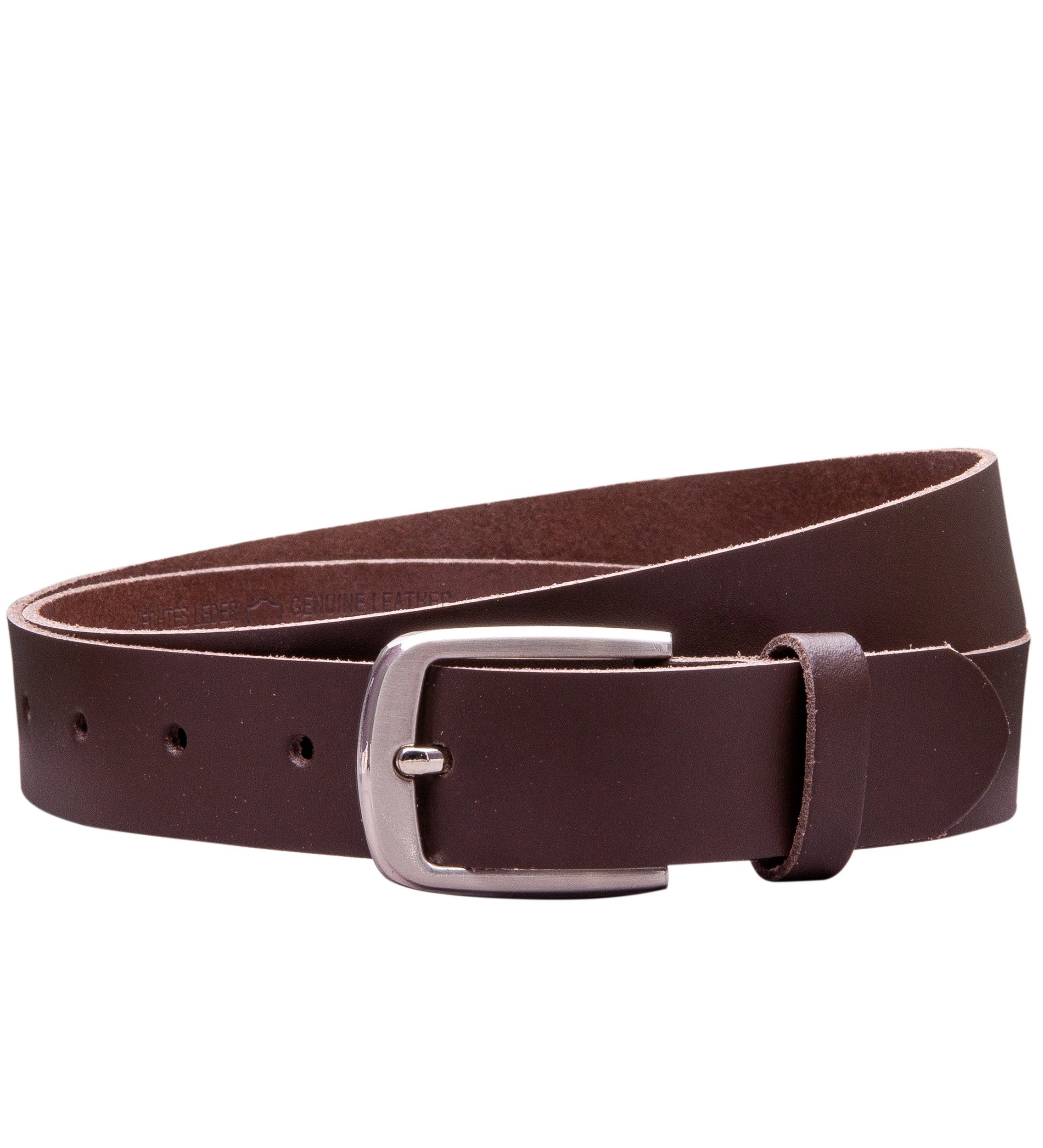 COLOGNEBELT Ledergürtel OM315-SL-Dunkelbraun MADE IN GERMANY, Dunkelbraun Kürzbar, 100 % Echtleder, Aus einem Stück, Unisex