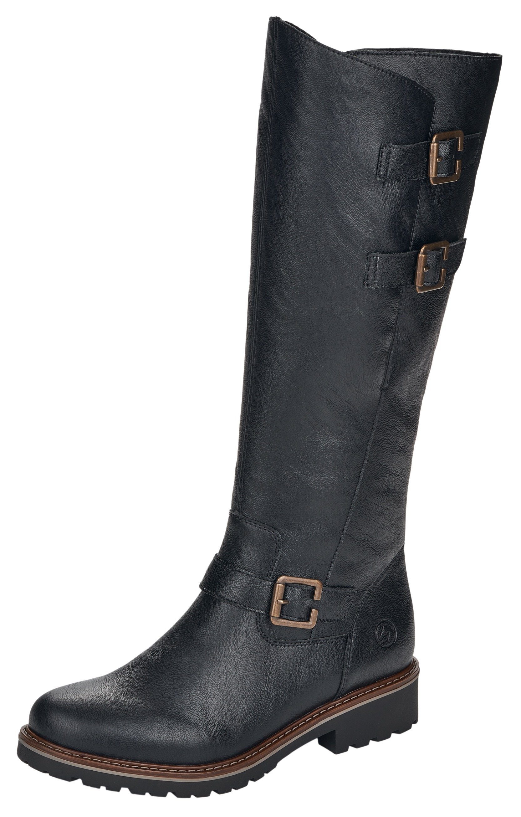 Remonte Winterstiefel, Blockabsatz, Langschaftstiefel, Wechselfußbett, XL-Schaft