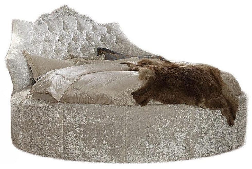 JVmoebel Rundbett Rundes Samt Bett Chesterfield Luxus Polster Rund Кровати Textil (Rundbett), Made in Italy