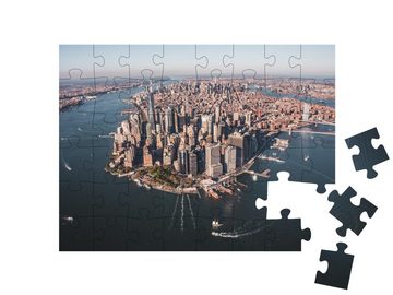 puzzleYOU Puzzle New York City, schöner Blick aus dem Hubschrauber, 48 Puzzleteile, puzzleYOU-Kollektionen Amerika