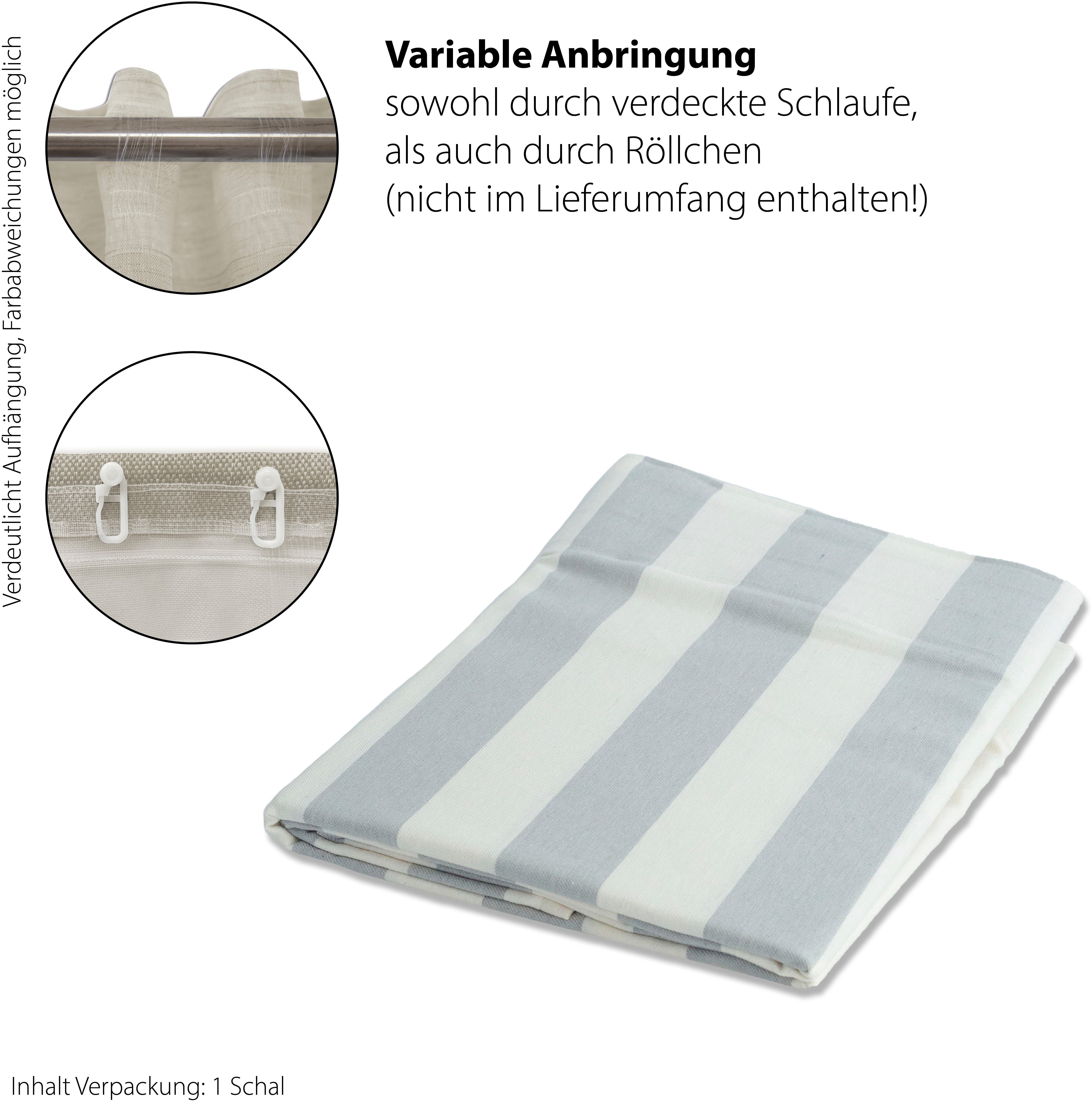 Vorhang verdeckte St), HOMING, (1 Schlaufen Scherli, grau Vorhang, blickdicht Küche, Abel, blickdicht, Landhaus,