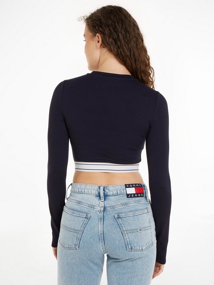 LOGO Jeans WAISTBAND LS Langarmshirt TJW Jeans CRP am Tommy mit Schriftzug Rumpfabschluss Tommy