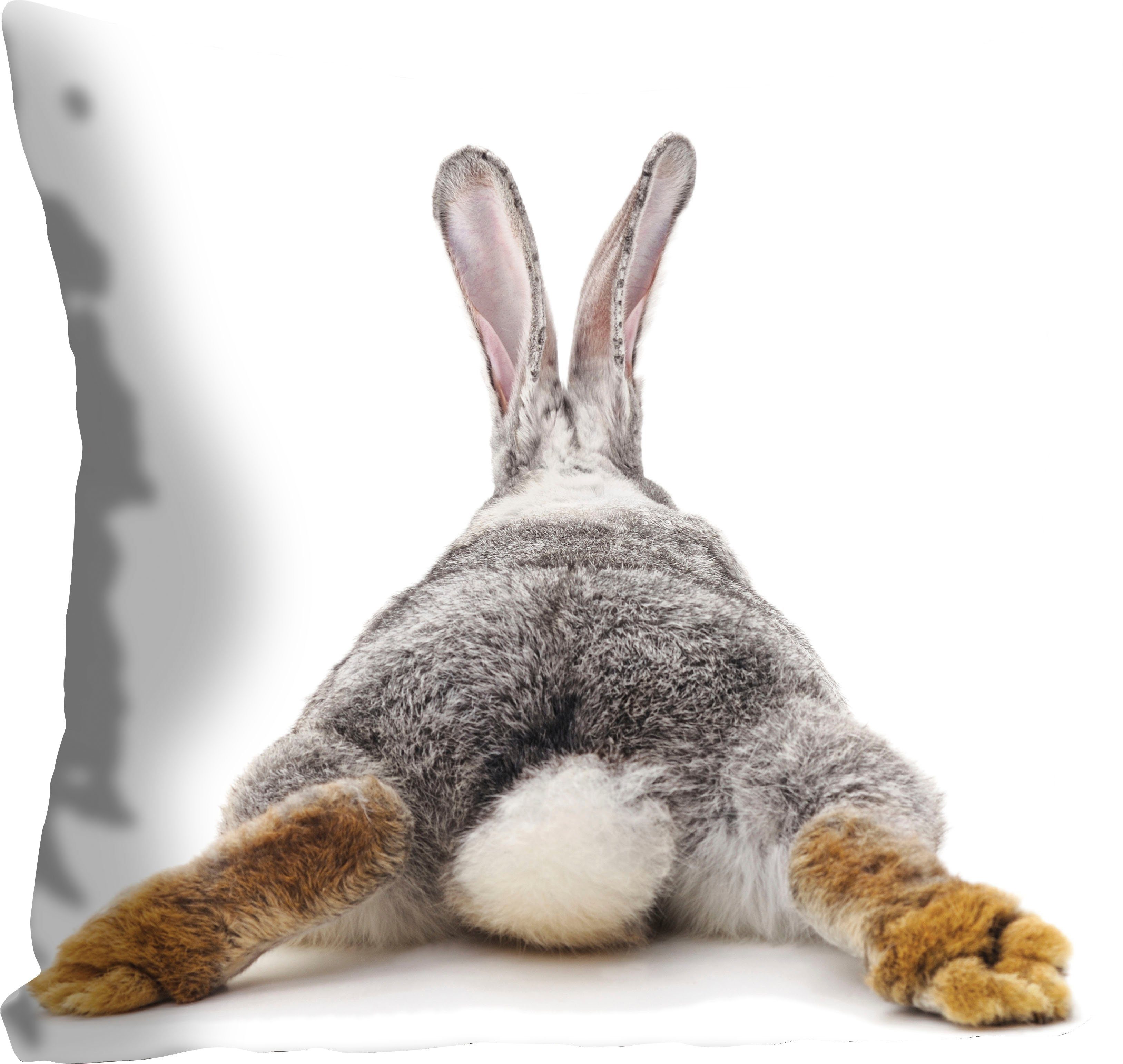 Dekokissen Rabbit einem queence Tail, mit Füllung, 1 Hasenschwanz, Stück ohne Kissenhülle