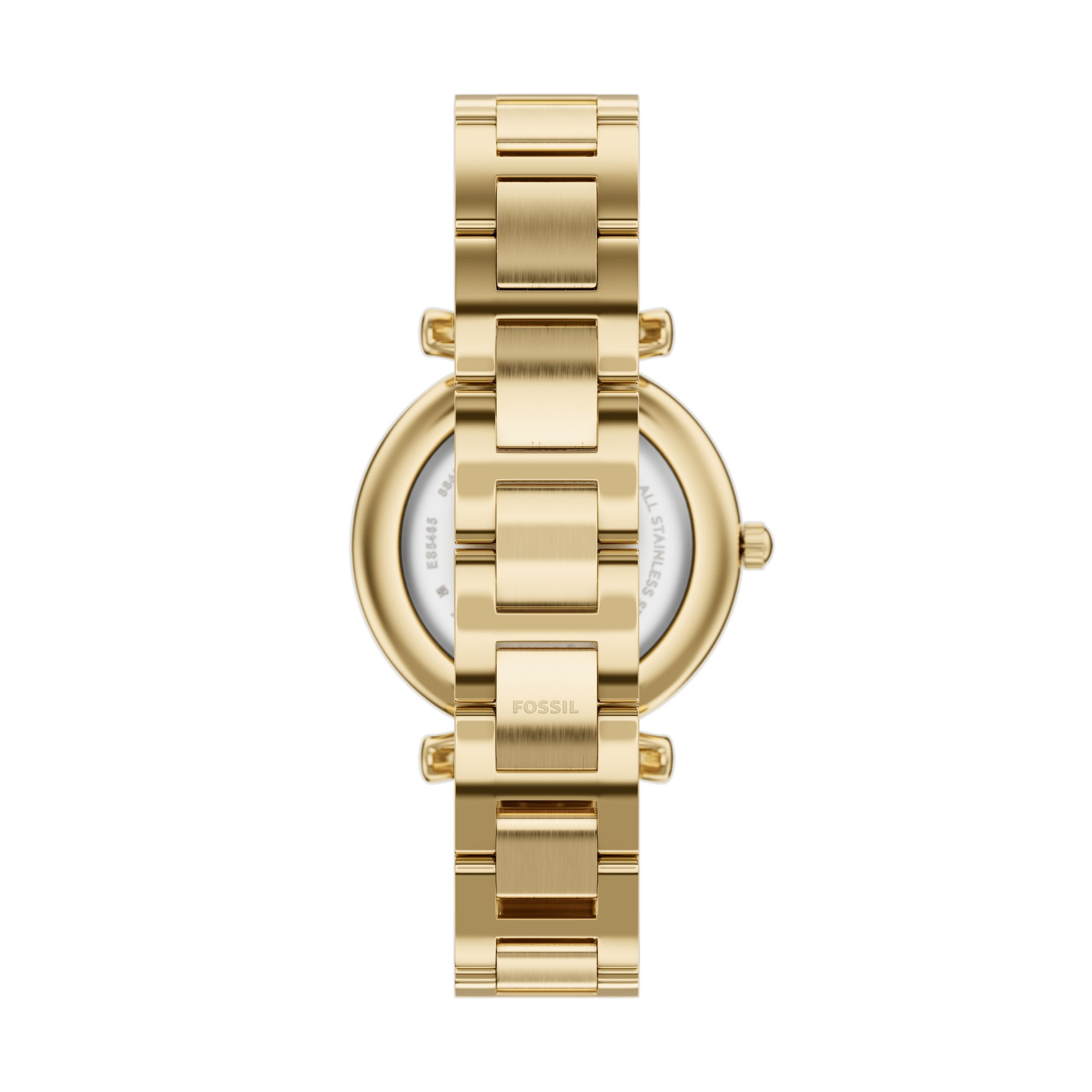 Fossil Quarzuhr Carlie ES5465, Armbanduhr, Damenuhr, Edelstahlarmband, analog, Glassteine