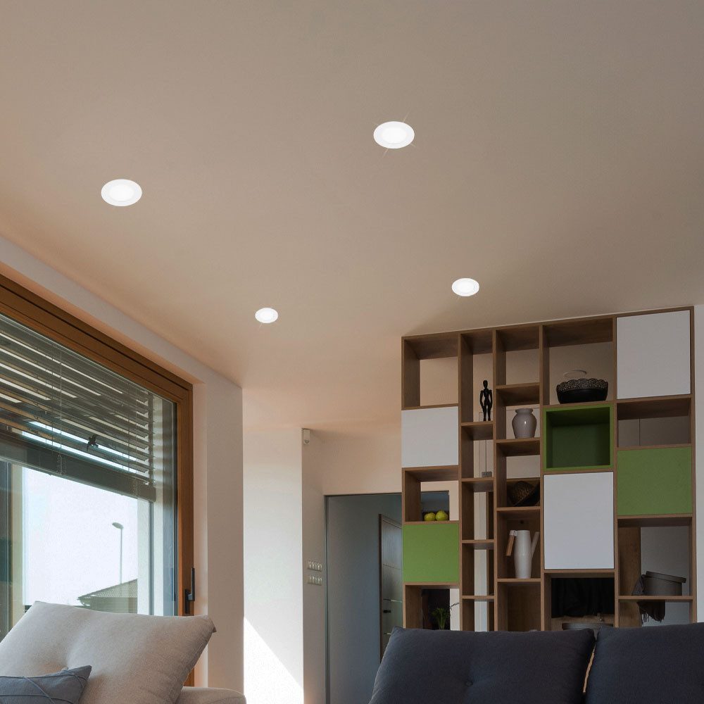 Paulmann LED Einbaustrahler, LED-Leuchtmittel fest verbaut, Warmweiß, 3er LED Set Einbau Alu Strahler rund Gästezimmer Spot Lampen 1-flg