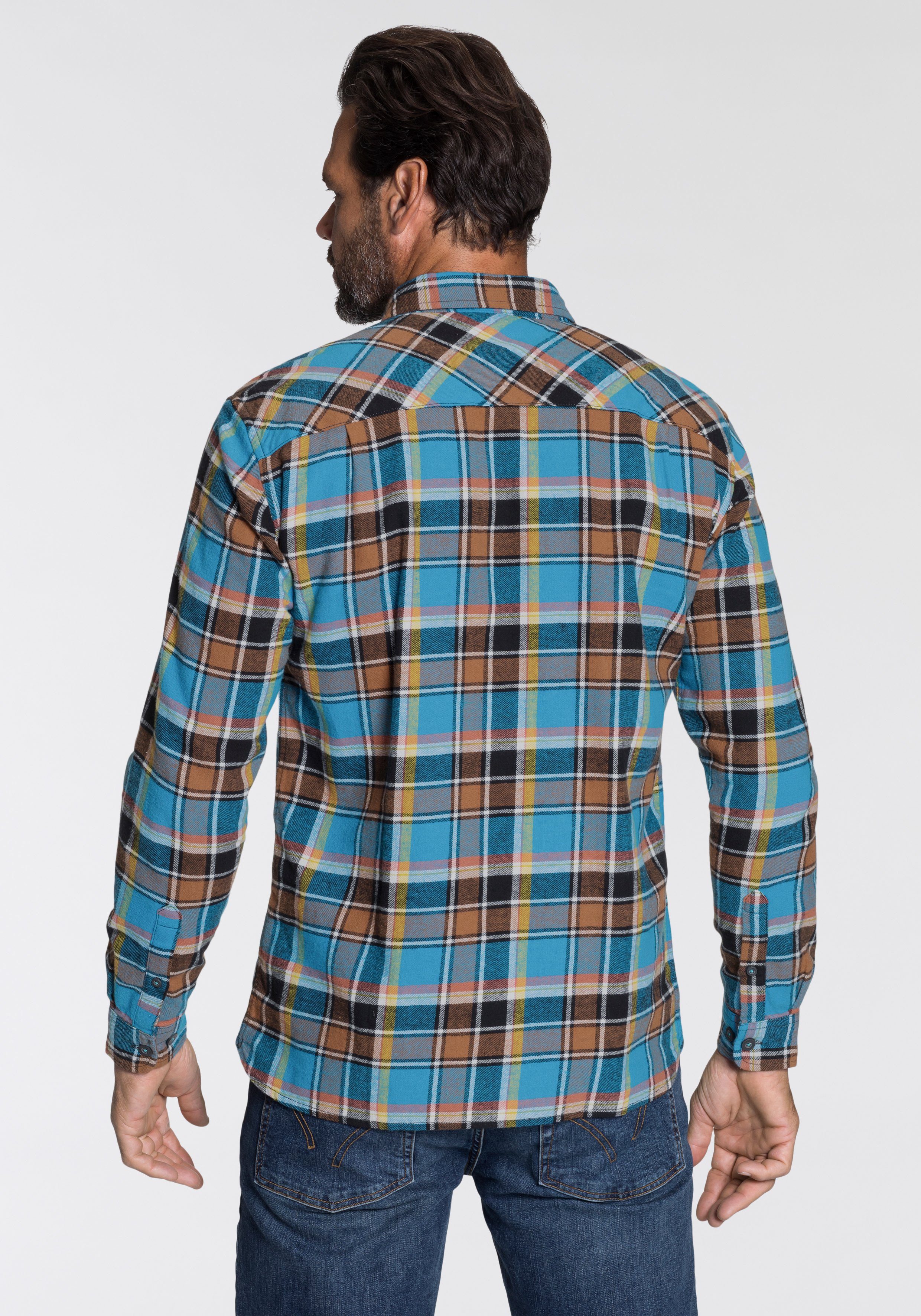 Man's World Flanellhemd mit 2 Brusttaschen