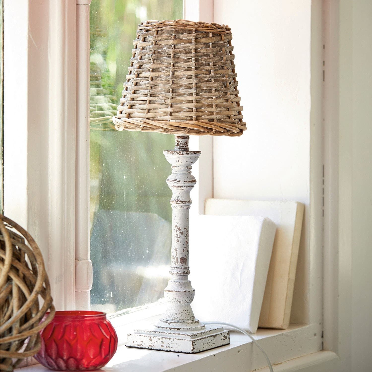 Mirabeau Tischleuchte Tischlampe Noelie braun/antikweiß