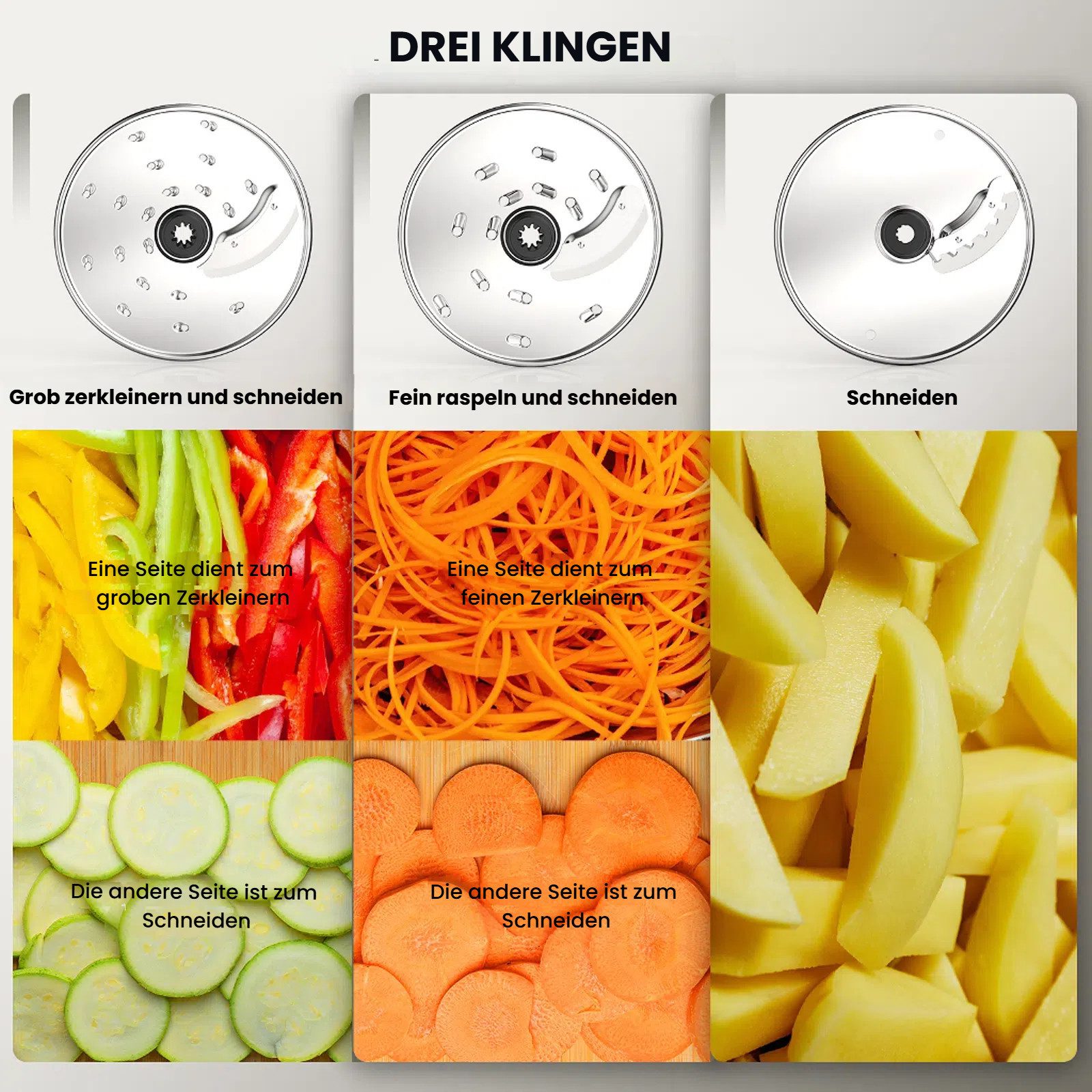 FIMEI Küchenmaschine HGM411, 1300 W, 3,5 l Schüssel, 1,5L Mixer, Mühle, Zitruspresse & weitere Zubehörteile – Bild 5 von 5