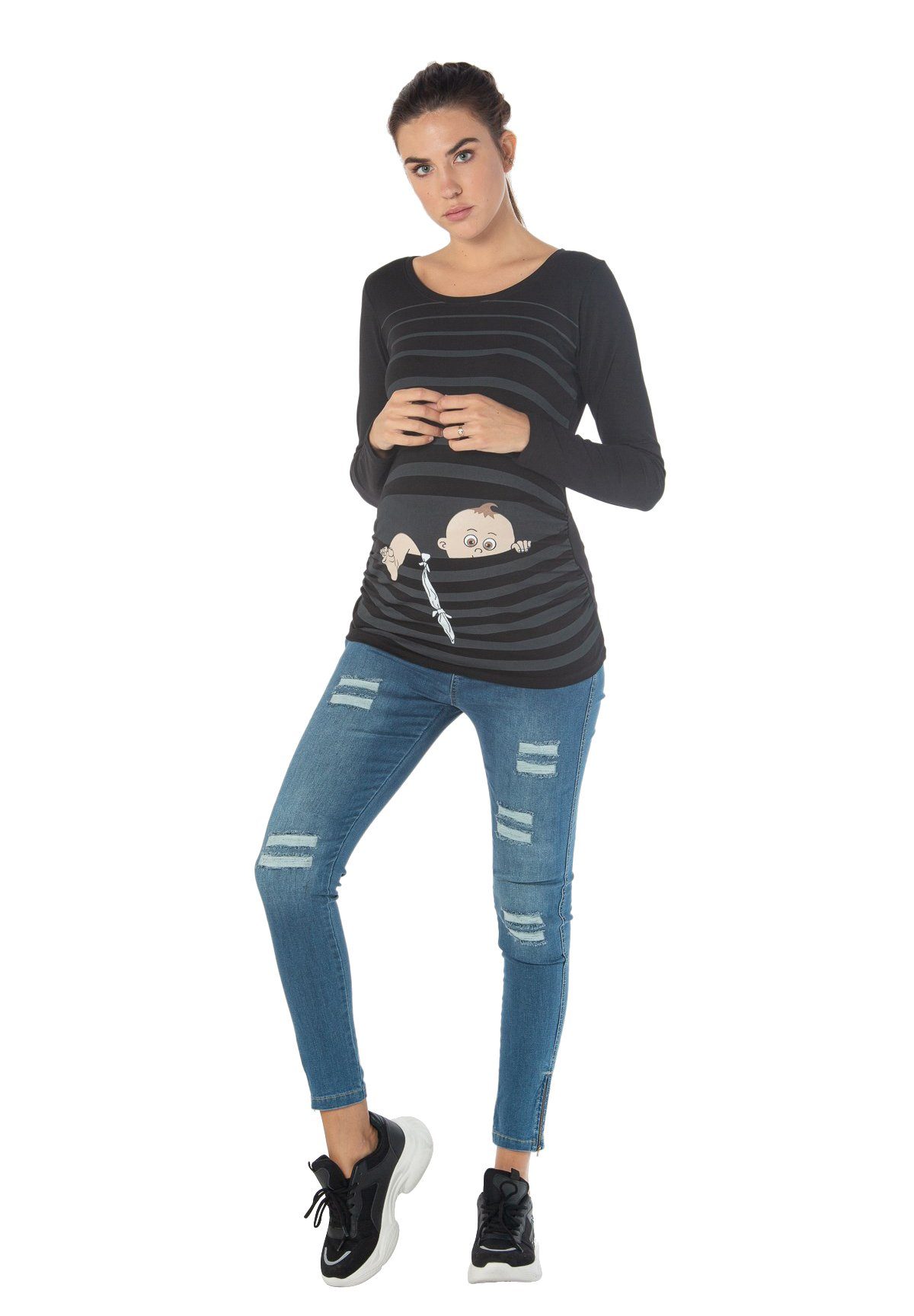 M.M.C. Umstandsshirt Baby Flucht mit Motiv