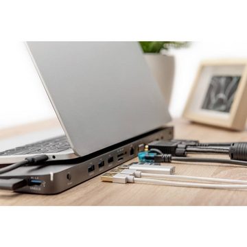 Digitus Laptop-Dockingstation 14″ Universal Notebook Docking Station, USB-C 3x, inkl. Ladefunktion