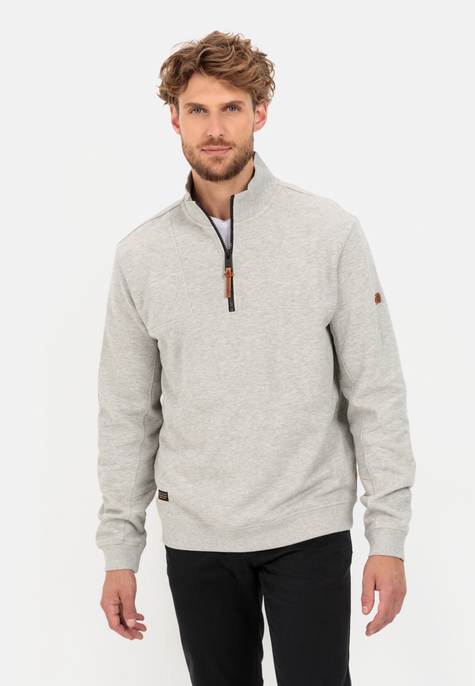 Grau Stehkragen mit active camel Sweatshirt