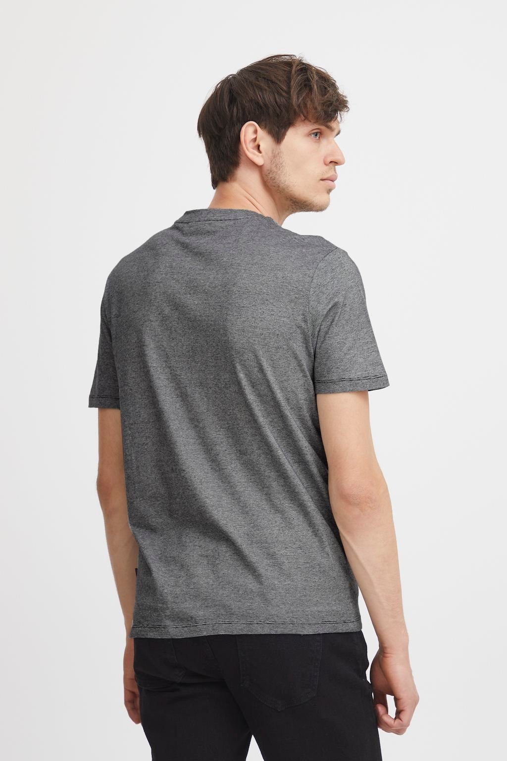 CFThor Basic T-Shirt Friday in Rundhals T-Shirt Meliert Casual Grau 5743