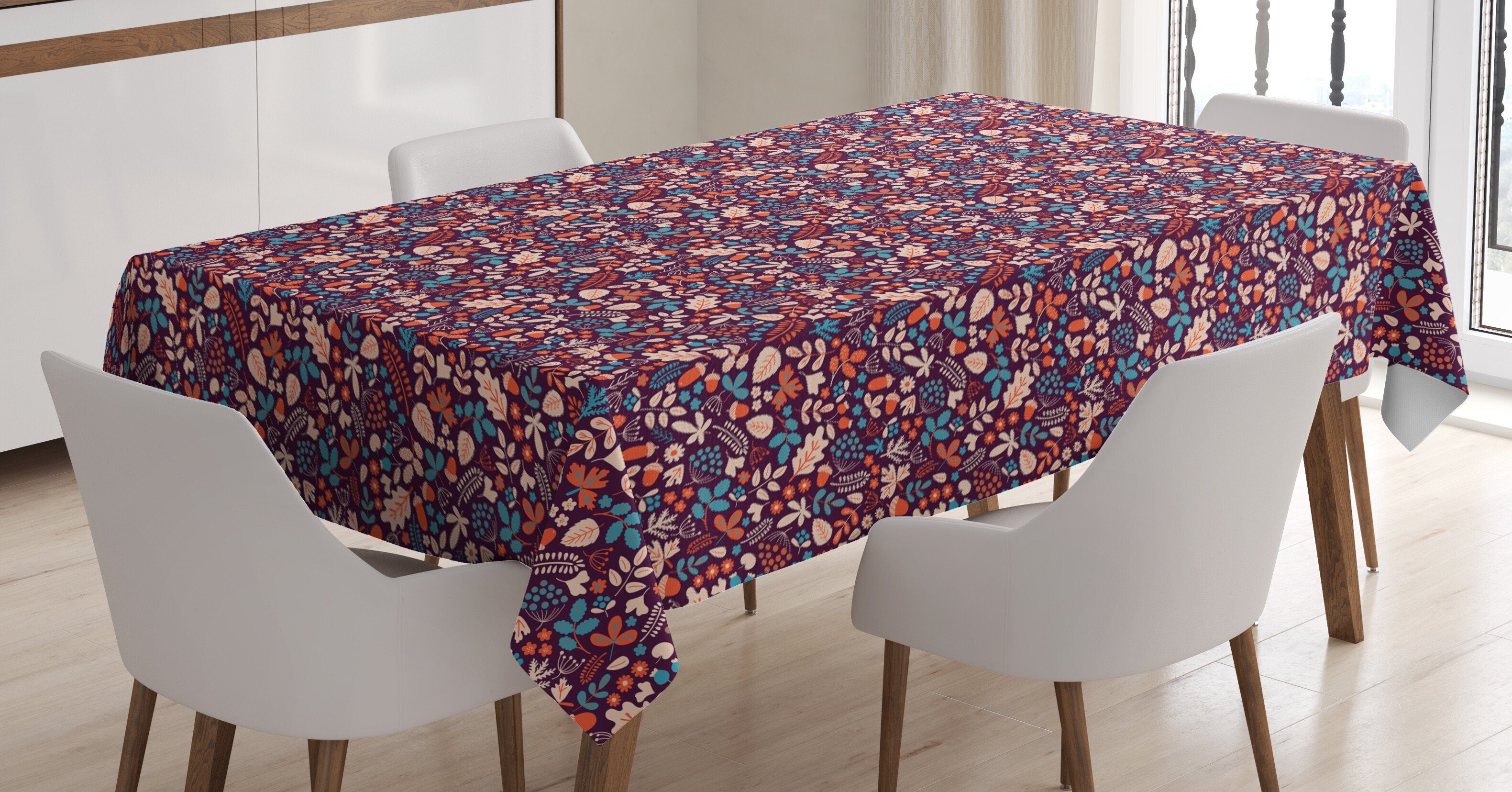 Abakuhaus Tischdecke Farbfest Waschbar Für den Außen Bereich geeignet Klare Farben, Eichel Herbst-Blätter Beeren | Tischdecken
