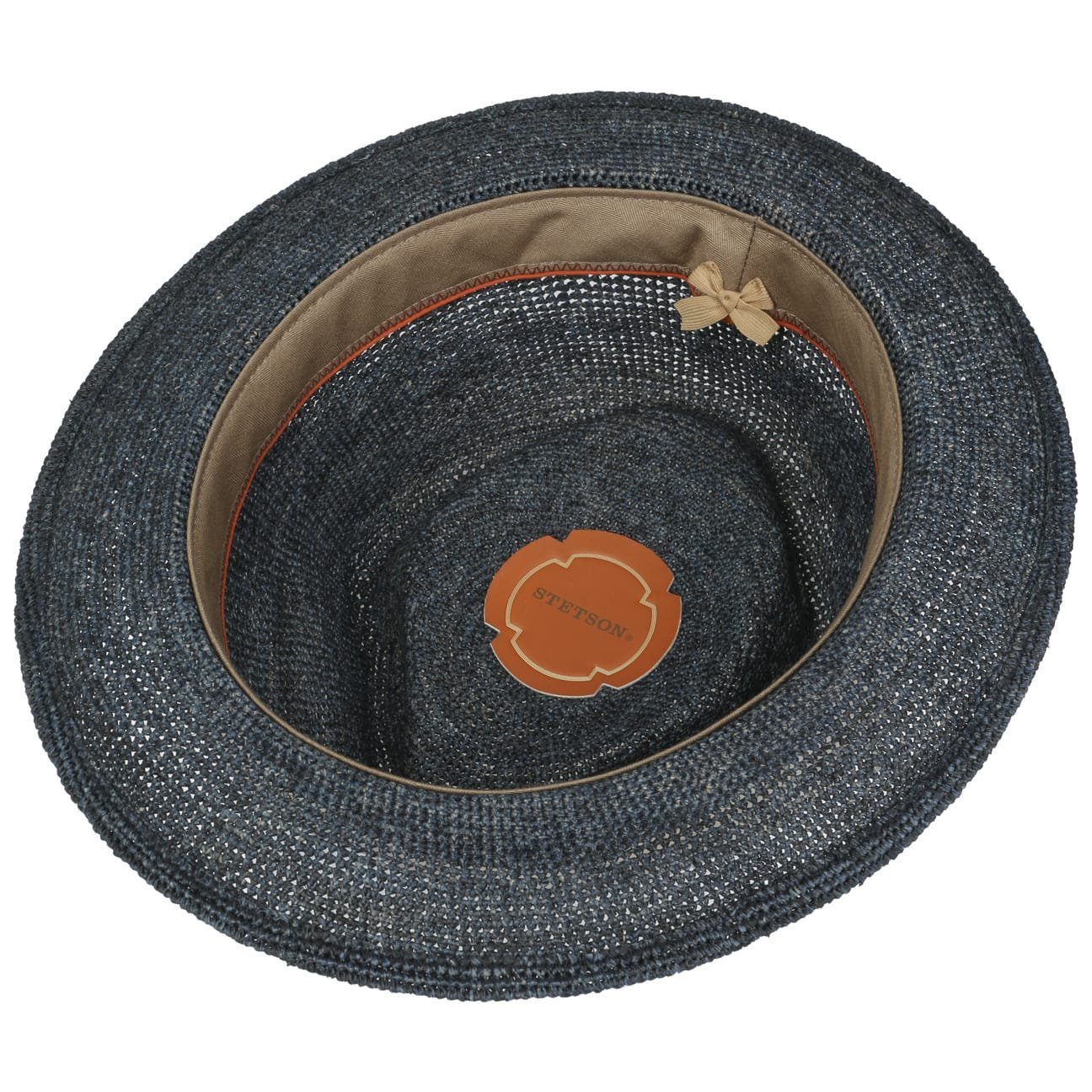 Stetson Sonnenhut (1-St) dunkelblau Ripsband mit Strohhut