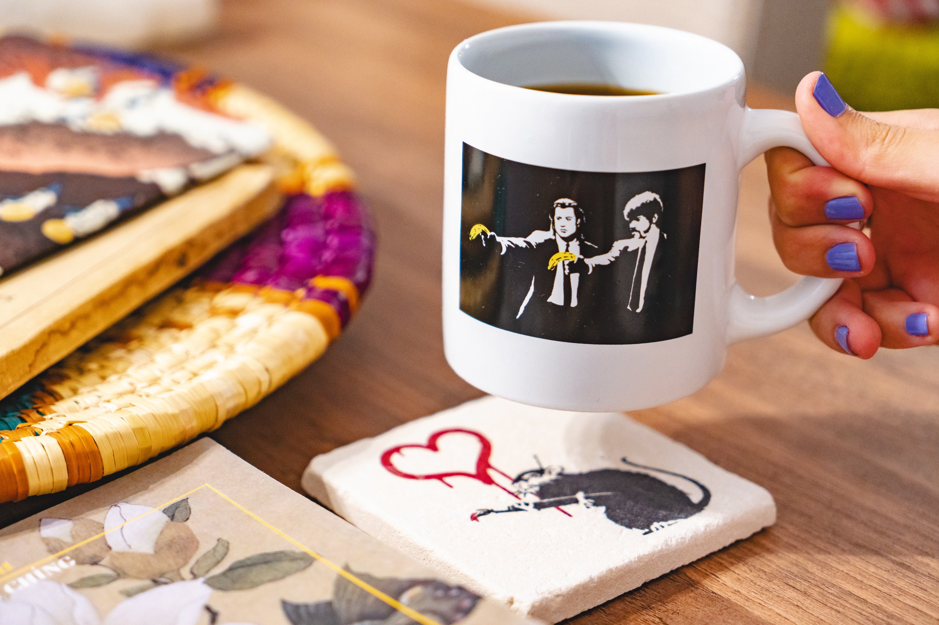 AvantgART Tasse Banksy Kaffeetasse, Banksy Kunstdruck, Kaffeetassen aus Keramik, Porzellan