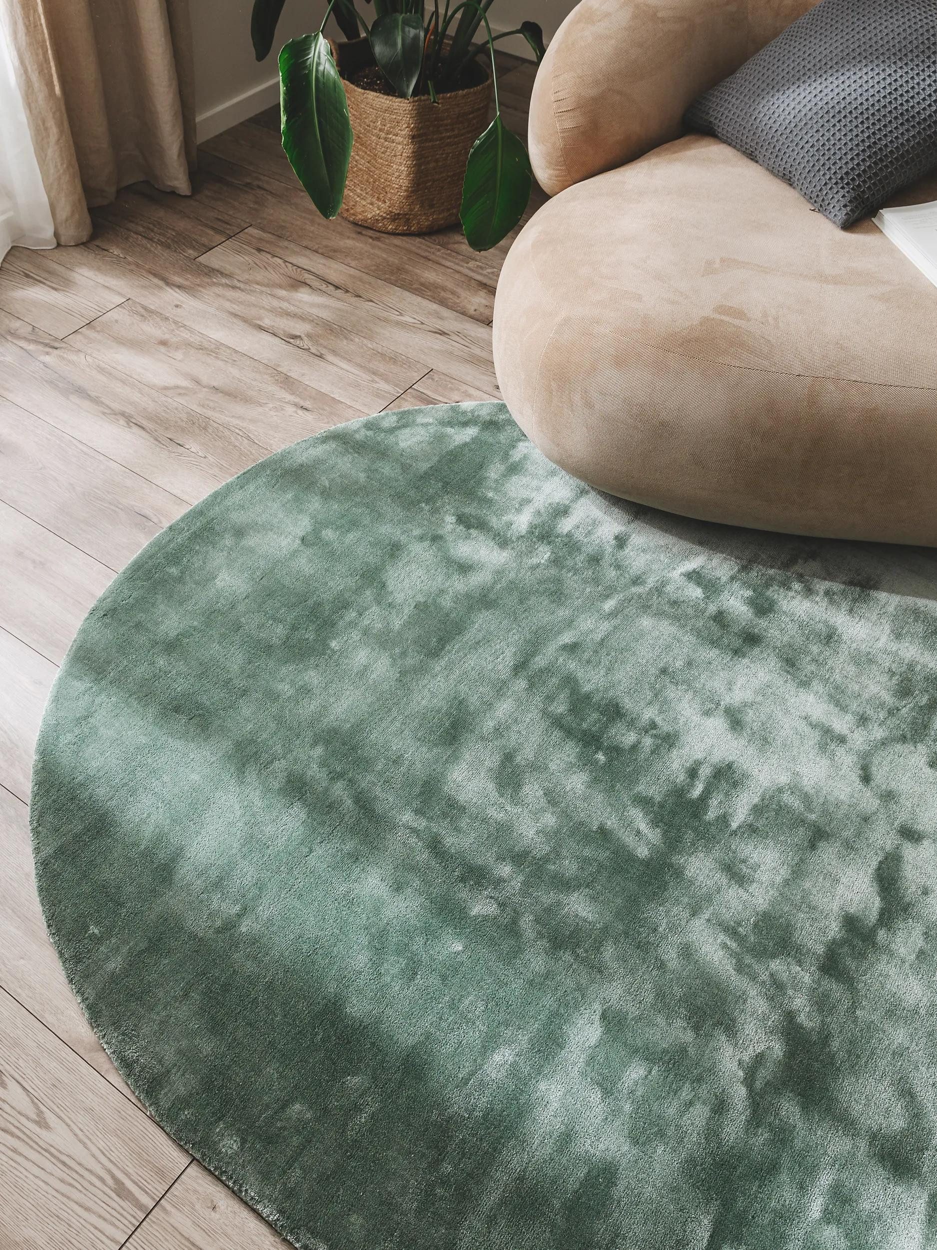 benuta Teppich Nela, oval, Höhe: 6 mm, Viskoseteppich,Teppich Wohnzimmer, Schlafzimmer, Esszimmer, Flur, Cozy
