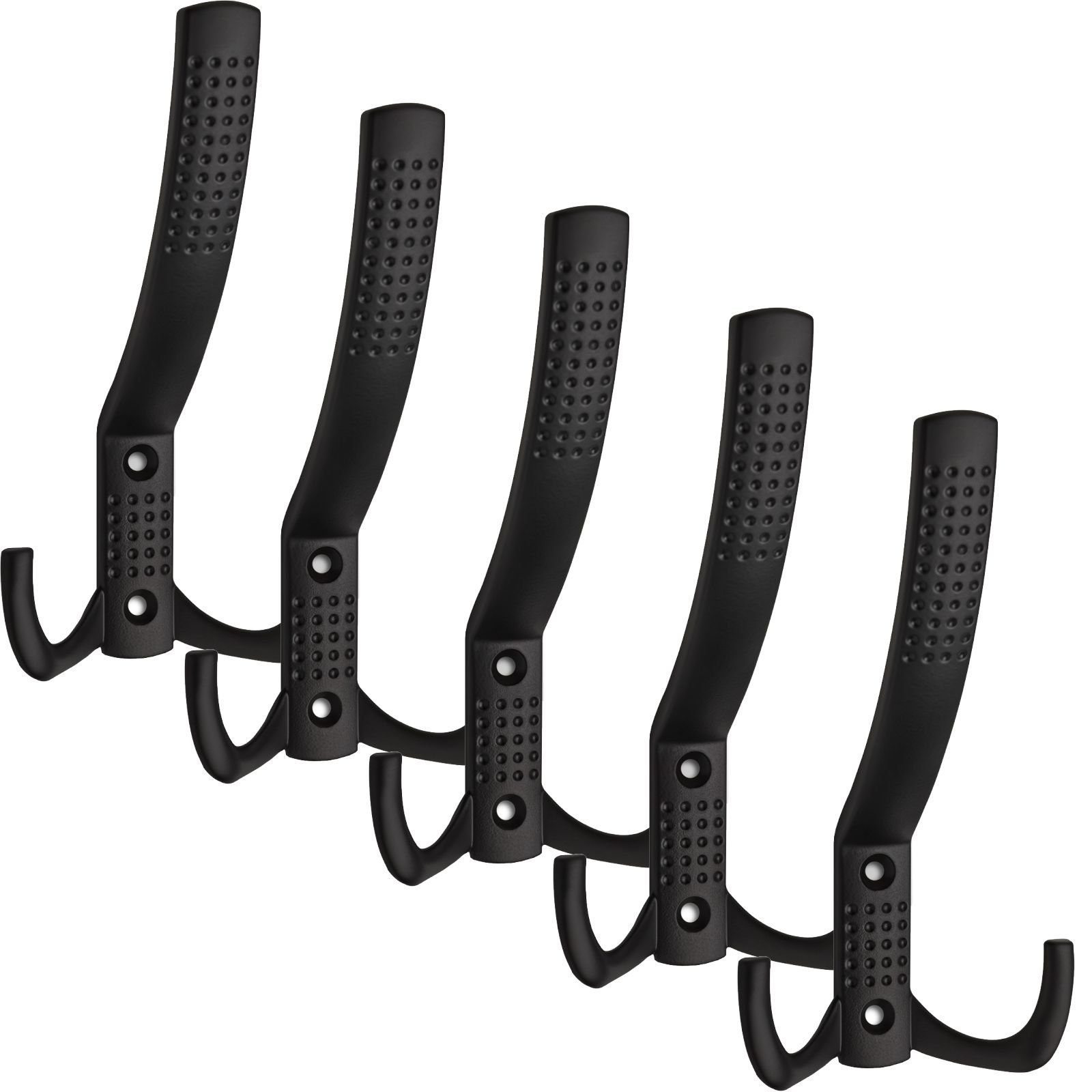 SO-TECH® Garderobenhaken JASMIN, Lochabstand 32 mm (5 St), groß (H x B x T: 143 x 76 x 67 mm), schwarz