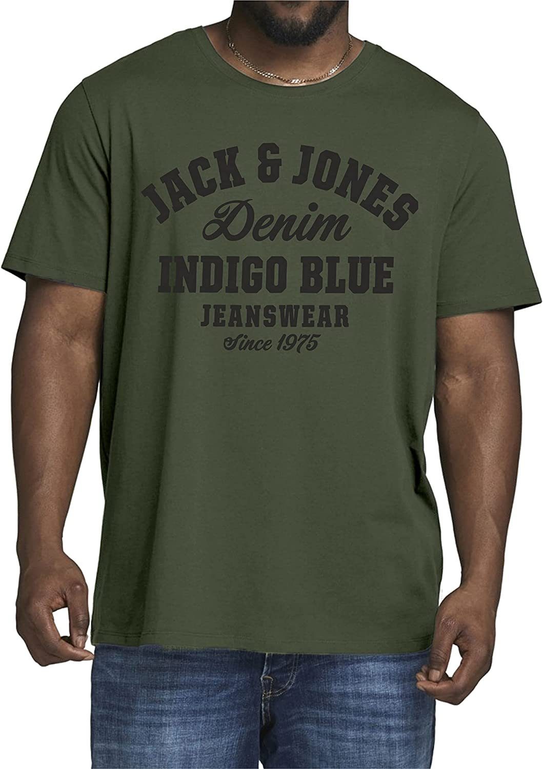 3er Übergröße 8 Jones Pack Size aus Plus Big (Spar-Set, Mix & Jack Baumwolle Shirt, Print-Shirt 3er-Pack)