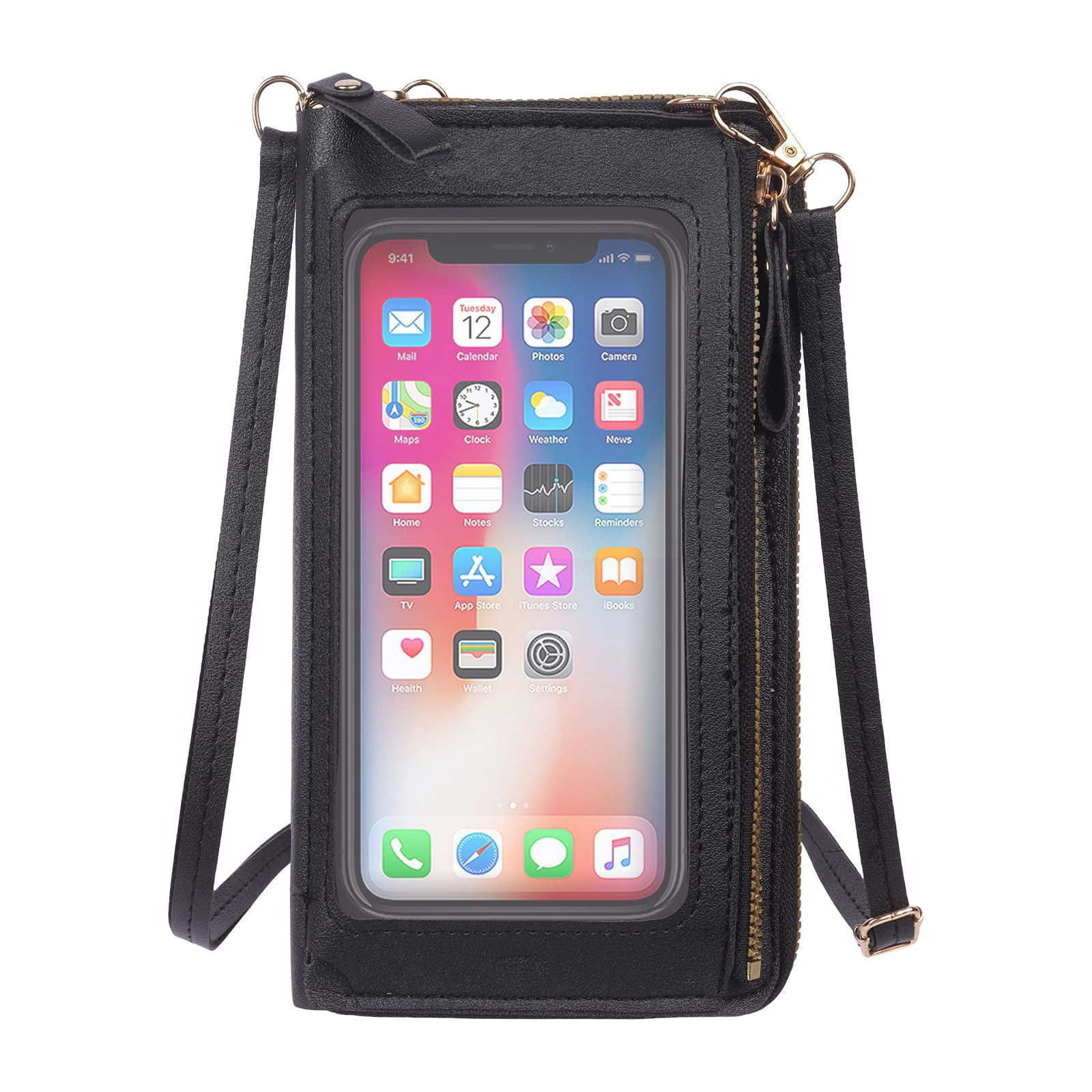 Coonoor Handytasche zum Umhängen Universal Handy Tasche Kleine Umhängetasche Damen, mit Handykette