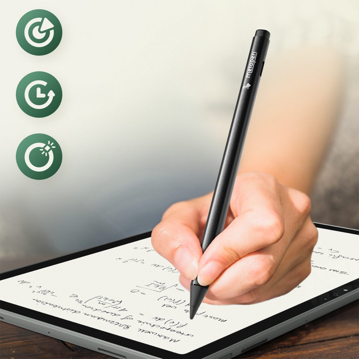 Metapen Eingabestift G1 Ohne Bluetooth, sofort bereit, 4096 Druckstufen, Handballenerkennung