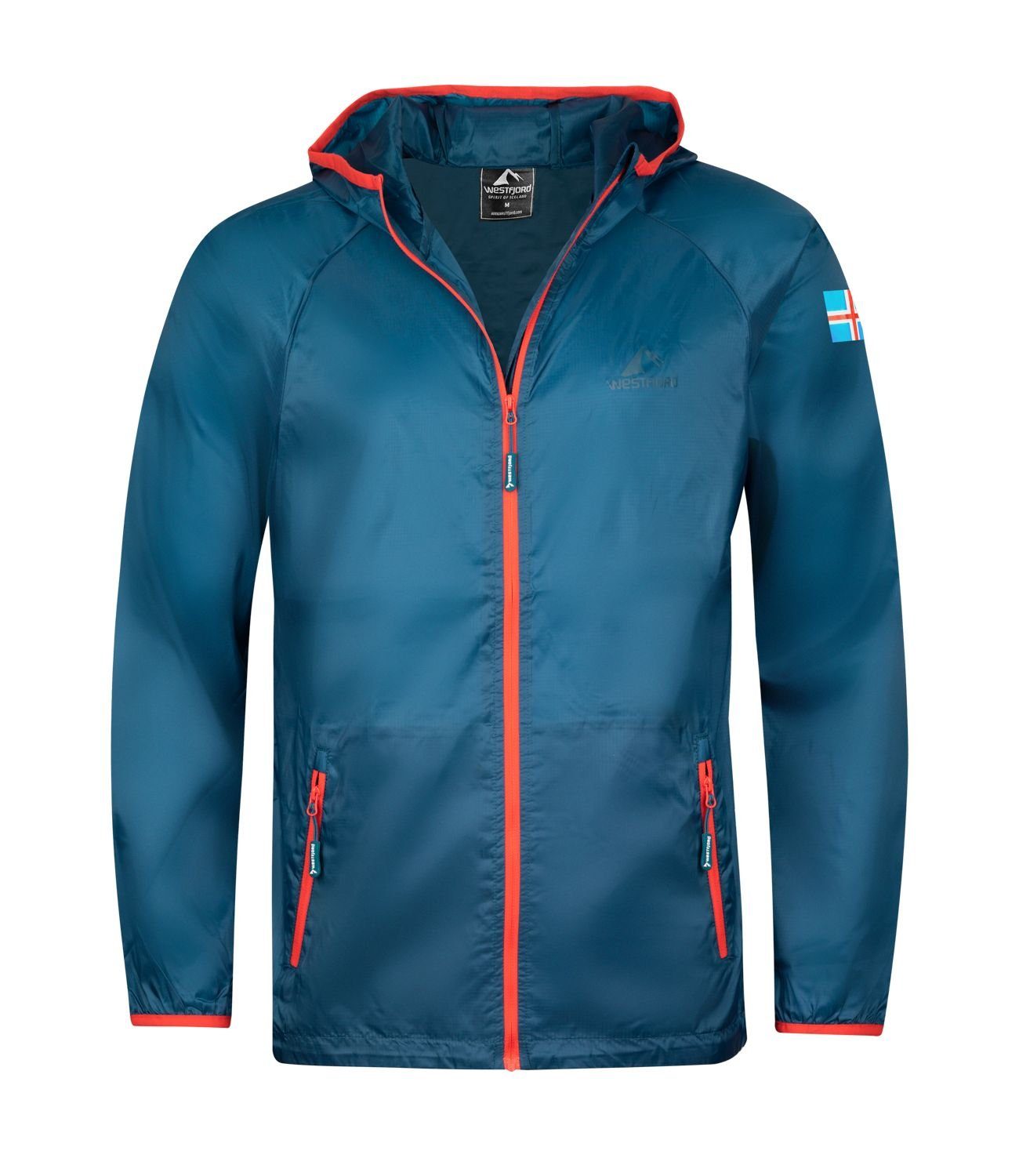 Westfjord Funktionsjacke Performance Skin Petrolblau/Rot