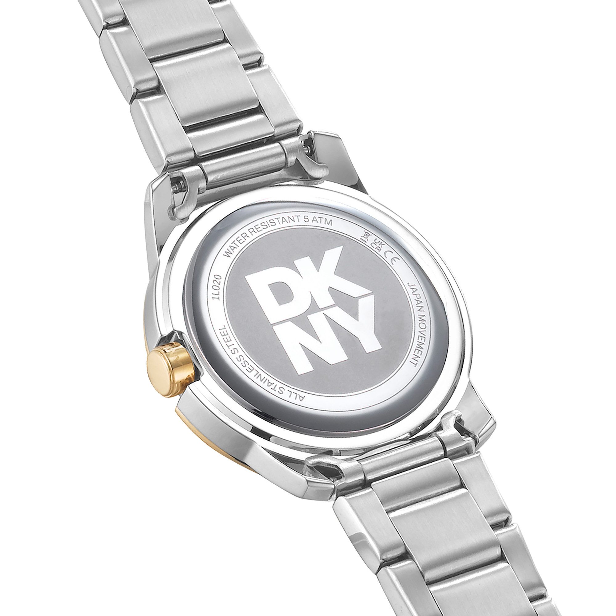 DKNY Quarzuhr Park Ave Midi DK1L020M0065, Armbanduhr, Damenuhr, Edelstahlarmband, analog
