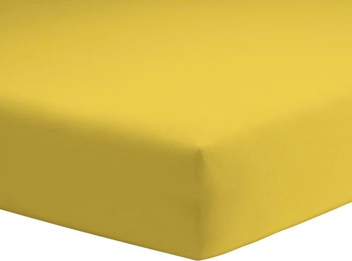 Mako-Jersey, Spannbettlaken Schlafgut, gelb Baumwolle rundum, (1 Gummizug: Mako-Jersey, aus Stück),