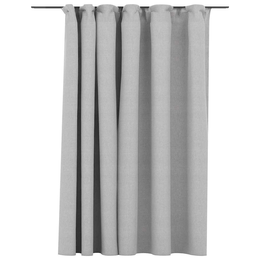 vidaXL Vorhang Verdunkelungsvorhang mit Haken Leinenoptik Grau 290x245 cm, (1 St)