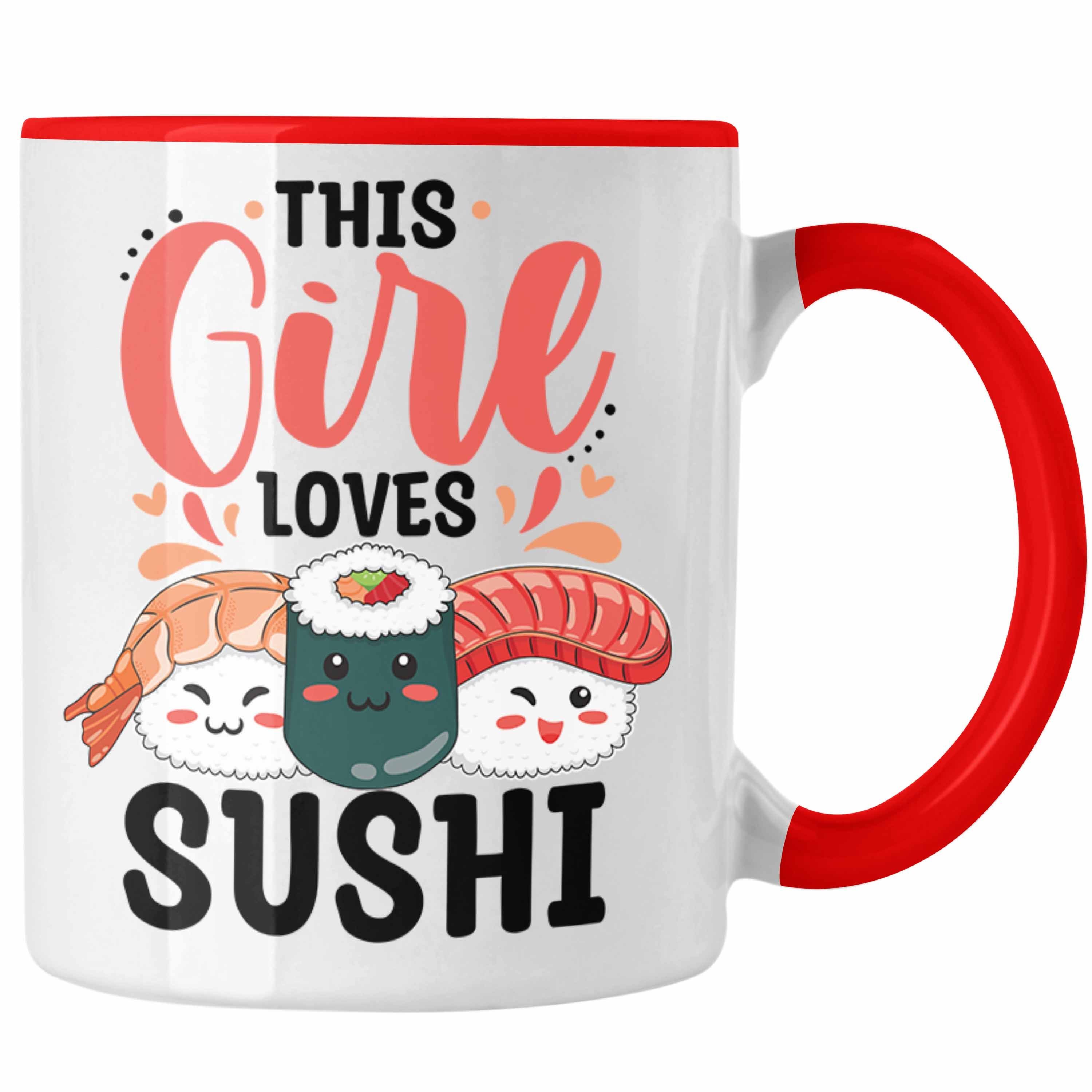 Tasse Loves Trendation Asiaten Asiatische Shushi-Liebhaber Suhsi Rot Girl Geschenk - Trendation Sushi Tasse Geschenkidee Küche Lustige This