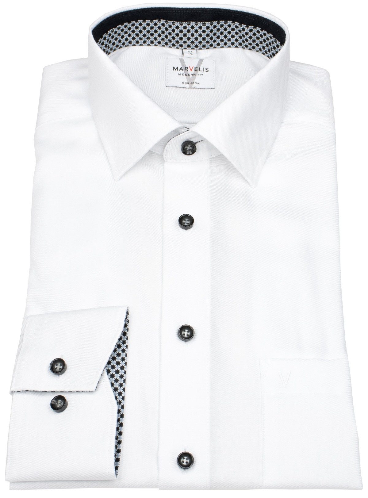 MARVELIS Businesshemd Modern Fit extra langer Arm leicht tailliert bügelfre günstig online kaufen