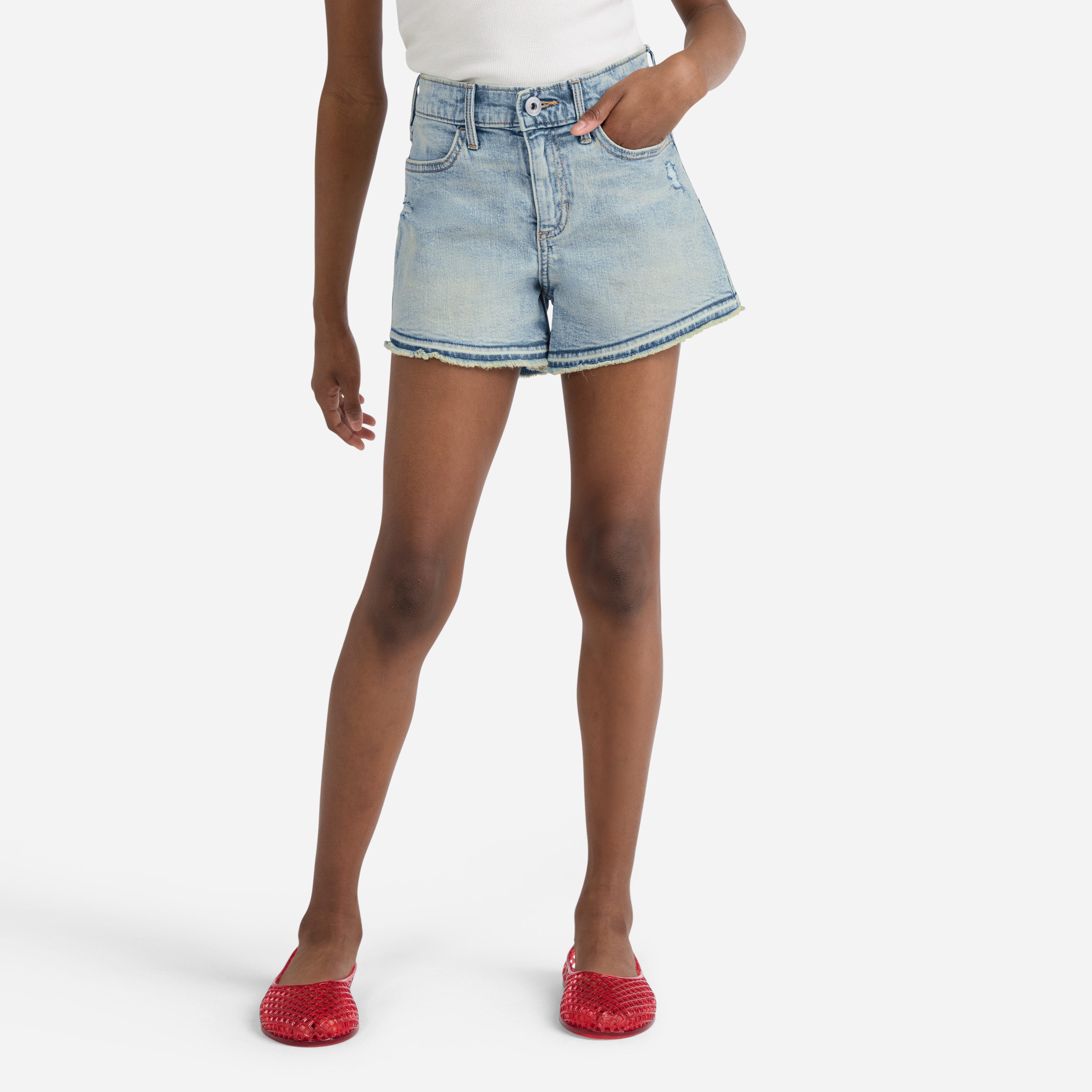 Abercrombie Kids Jeansshorts AFG HIGH RISE RELAXED DENIM SH 4-Pocket-Style, ohne Coinpocket