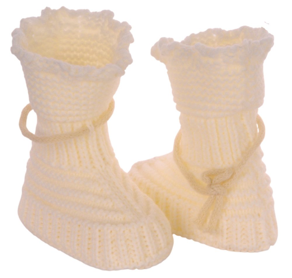 La Bortini Füßlinge Baby Strickschuhe Socken ab 0Mon Stricksocken Erstlingssocken für Neugeborene, in Creme, weich