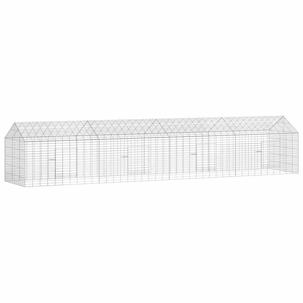 vidaXL Kleintierkäfig, Hasenkäfig Silber 400 x 78 x 78 cm Verzinkter Stahl