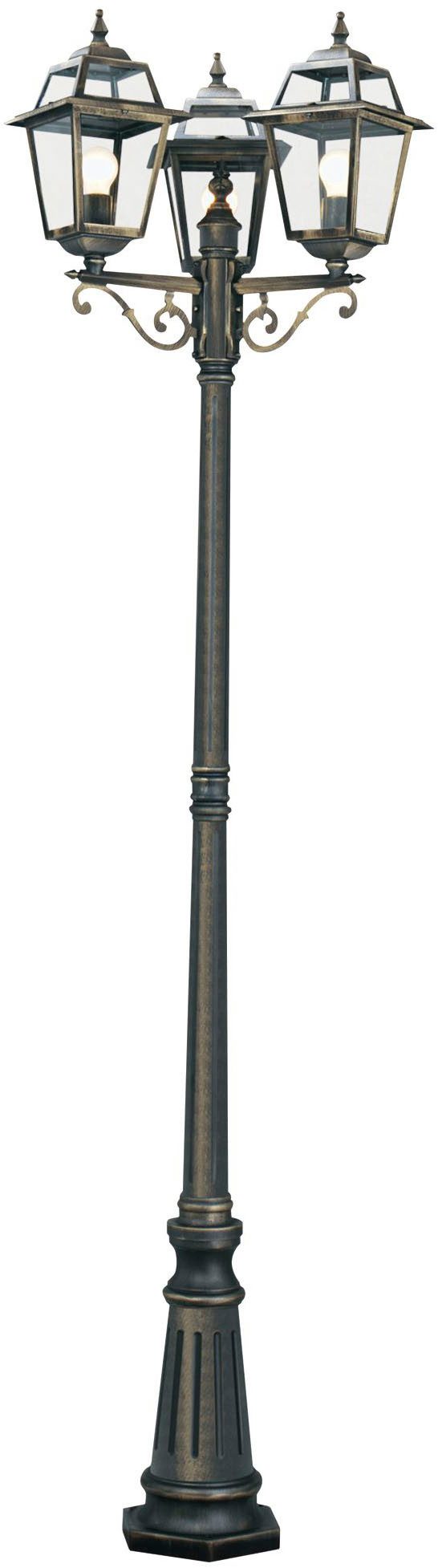 Searchlight Pollerleuchte Außenleuchte New Orleans, 3-flammig, ohne Leuchtmittel, Klassisches Ambiente