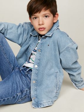 Tommy Hilfiger Jeansjacke DENIM OVERSHIRT WORN MID WASH Kinder bis 16 Jahre