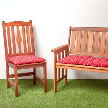 Homescapes Stuhlkissen 2-Sitzer Bankauflage, 100% Baumwolle, rot