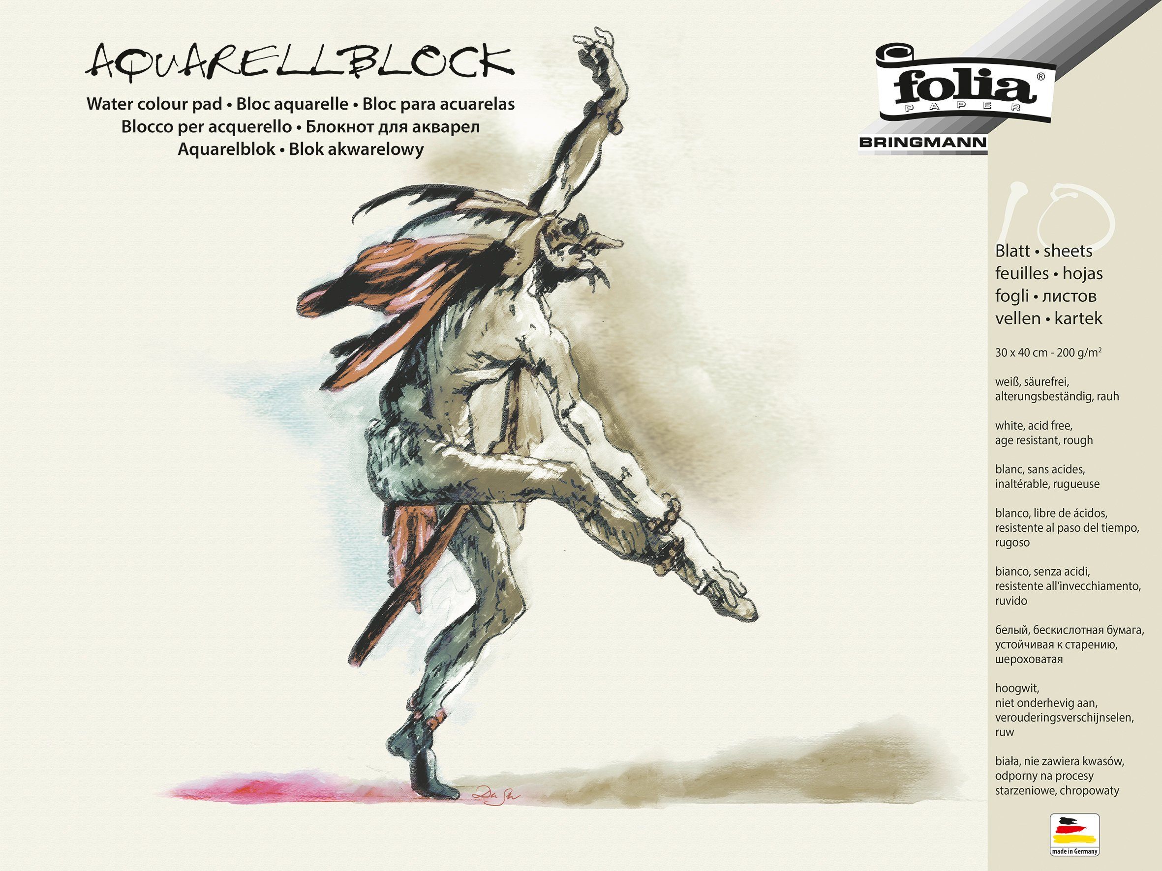 Folia Zeichenpapier, 200 g/qm, 10 Bogen