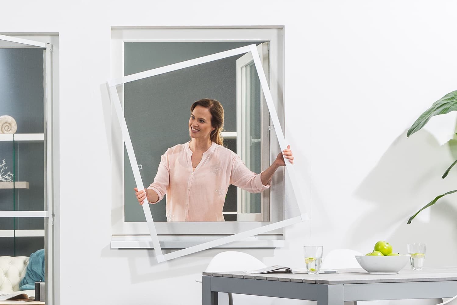 Thumbnail - empasa Insektenschutz-Fensterrahmen FLEX, Fliegengitter Fenster flächenbündig für flächenversetzte Fenster