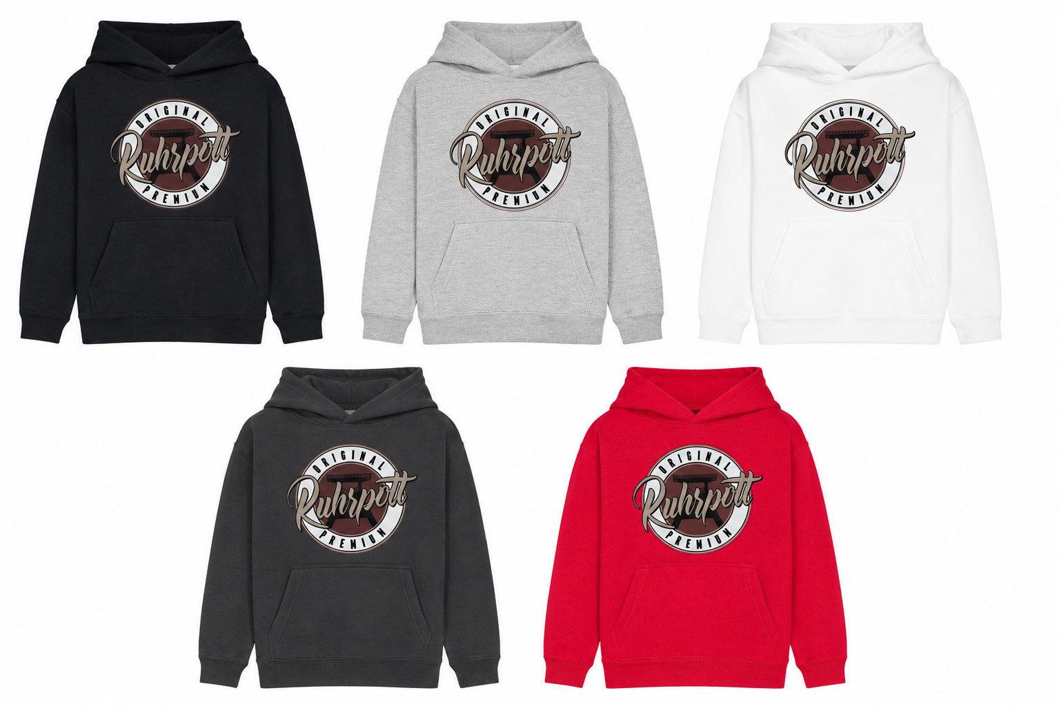 Blondie & Brownie Hoodie Ruhrpott Kinder Hoodie Förderturm Print Heimatliebe Freizeit Design (Einzelstück, Einzelartikel) Ruhrpott Kinder Hoodie Zechenliebe Premium