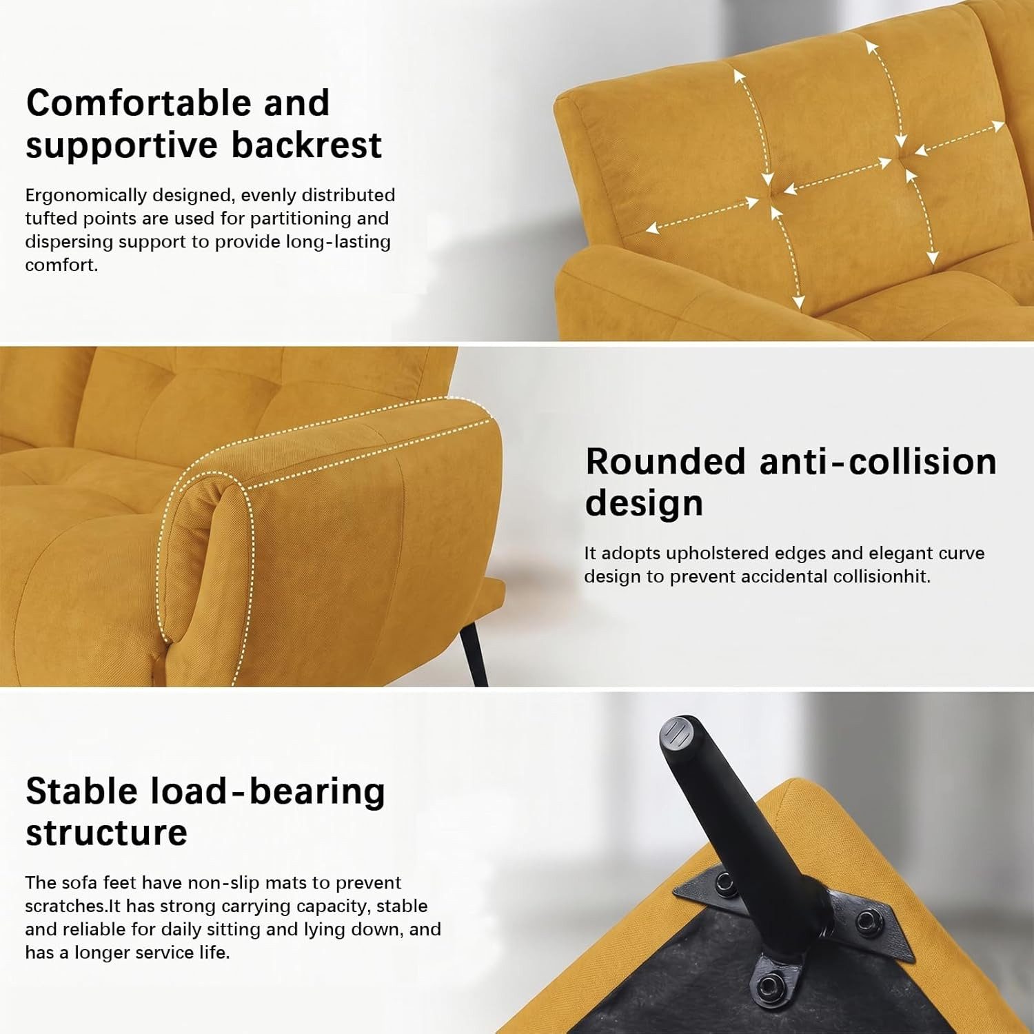 Jiexi 3-Sitzer Sofa Mit Schlaffunktion, Klappsofa Sofa 3 Sitzer, Geeignet Wohnzimmer