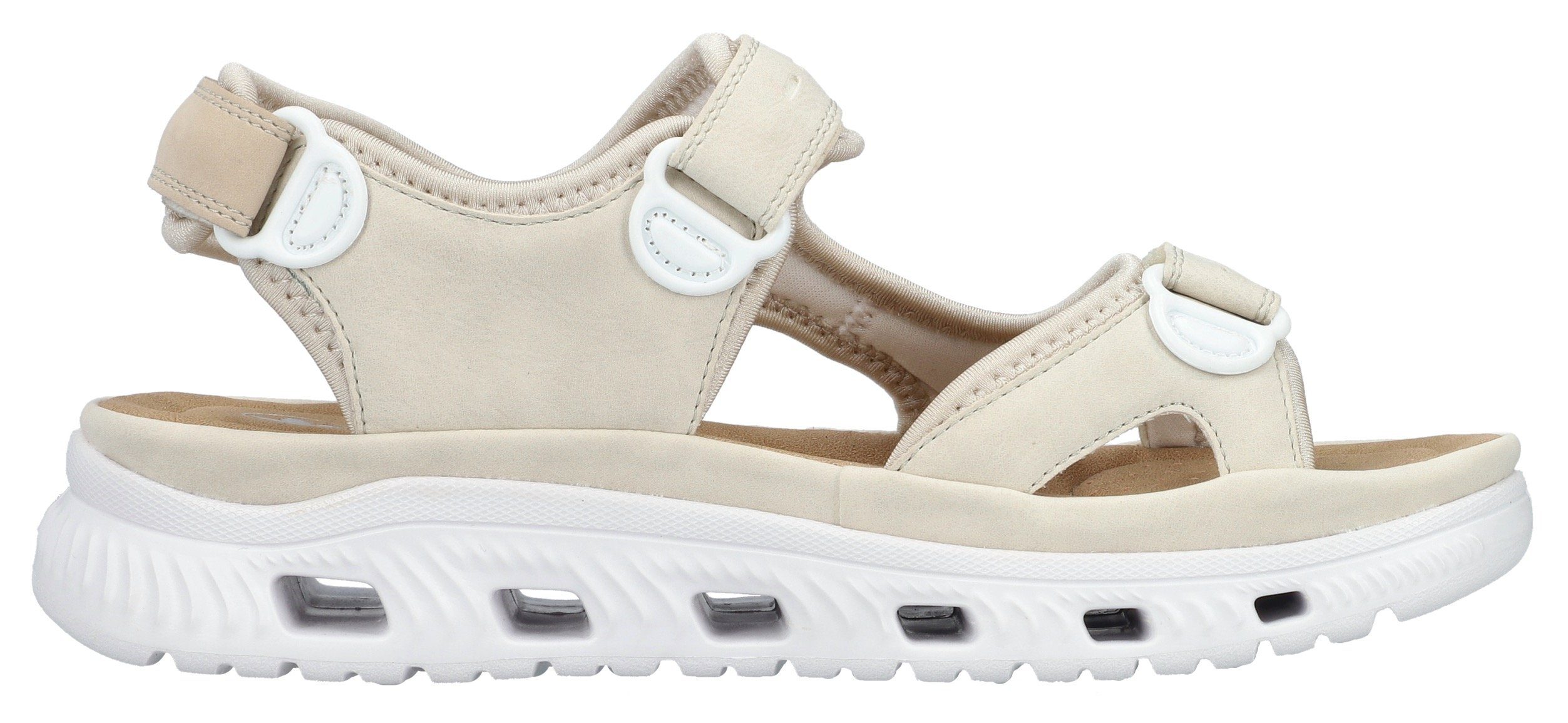 Rieker Sport Sandale, Sommerschuh, Sandalette, Plateauabsatz, mit Klettriemchen
