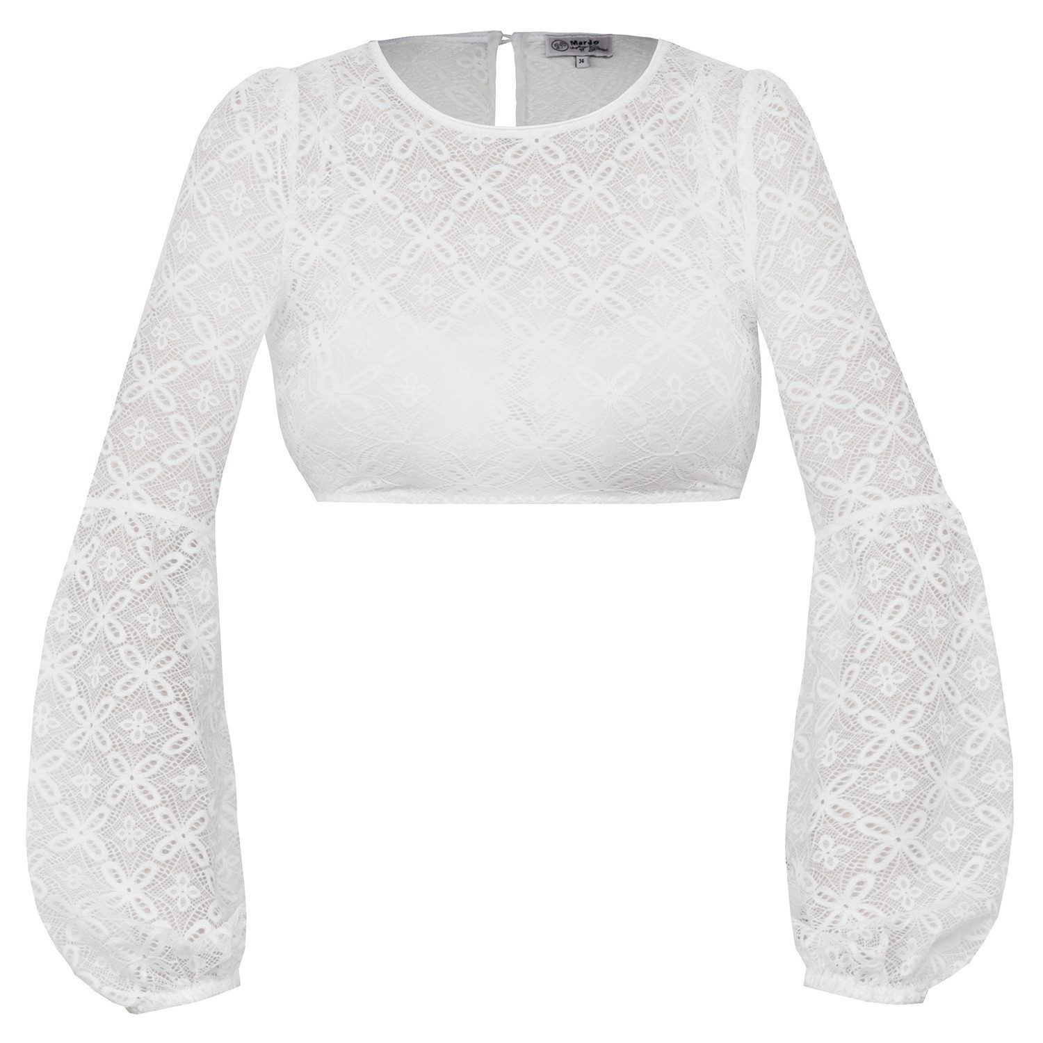 Dirndlbluse MarJo Dirndlbluse 'Eitting' Langarm, Offwhite